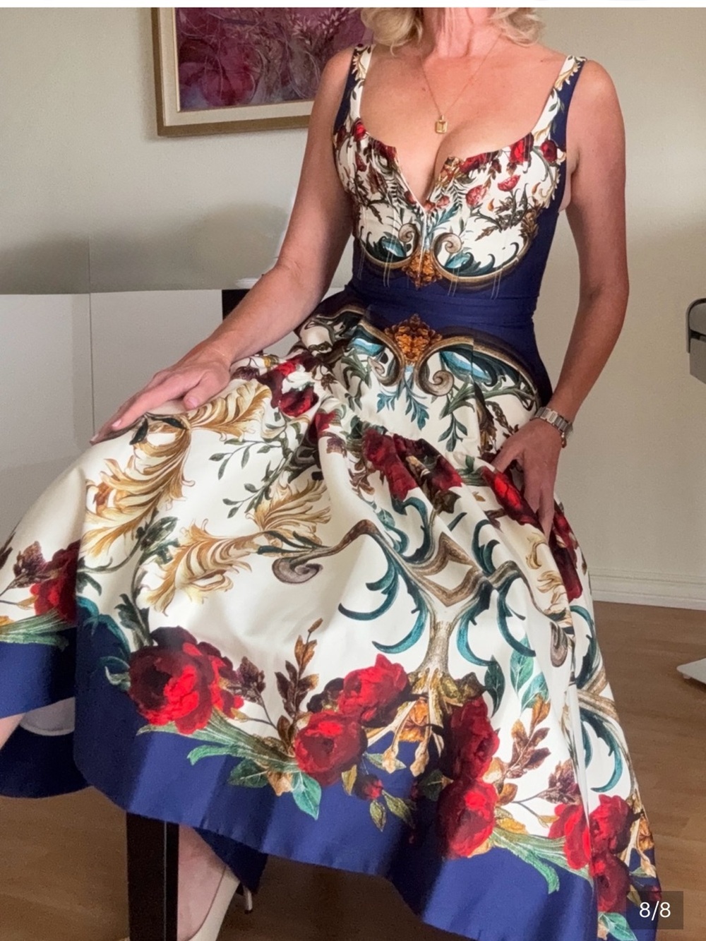 Alice + Olivia Baroque Gilded Rose Diana dress 4 $660 - Picture 8 of 8